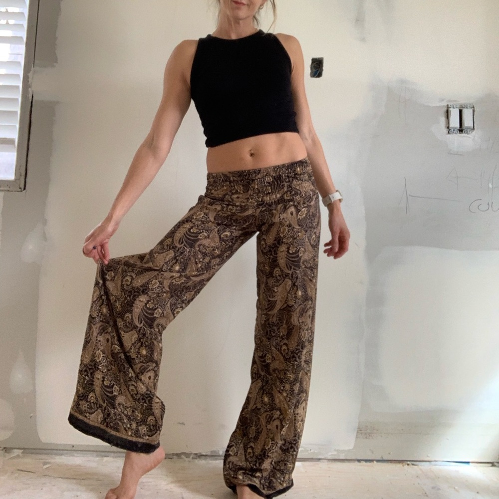 Gypsy silk brocade style palazzo pants